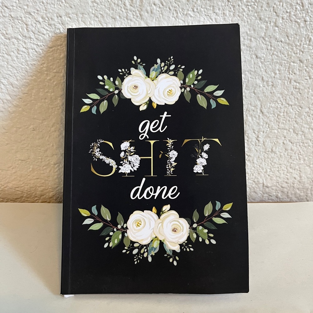 Floral Motivational Notebook - Black